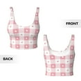 thumbnail image 5 of Xecao Plaid Heart for Sports Bra with Removable Pads, Crop Tank Top Design, Women's Longline Sports Bra - Non-Wired - Medium, 5 of 9