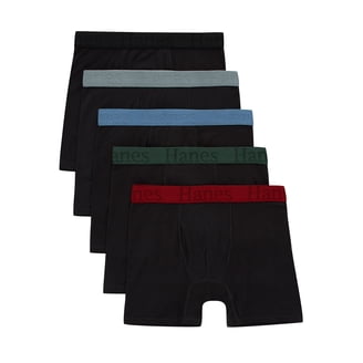 Hanes Boxers, Cotton Knit Comfortable Boxer Underwear, Moisture-wicking Cotton Boxers, 5-Pack Men's Exposed Waistband Knitted Boxer - Multiple Packs Available (5-Pack), assorted, XXL