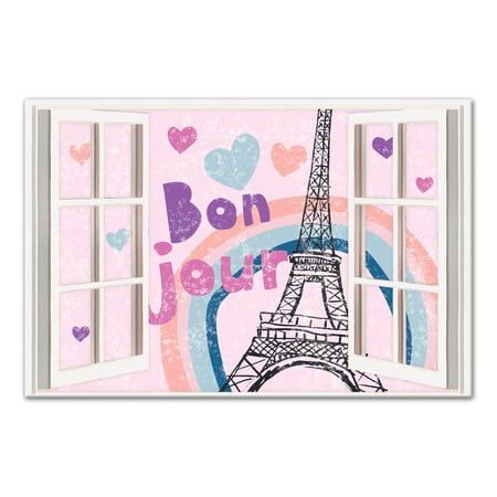 Creative Products BonJour Rainbow Window 24x36 Canvas Wall Art