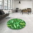thumbnail image 3 of Ahgly Company Indoor Round Patterned Green Area Rugs, 3' Round, 3 of 6