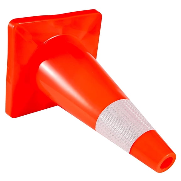 12-Pack 18-Inch Orange Traffic Cones with Reflective Collars, Heavy-Duty PVC Base Safety Cones for Road Parking and Construction Hazards, Durable Home Use