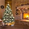 thumbnail image 2 of Adornos para árboles de Navidad con purpurina, flores artificiales, bolas de Navidad colgantes, copo de nieve, cebada, estrella de azúcar, adornos para árboles de Navidad rojos ER, 2 of 4