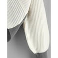 thumbnail image 4 of Suéter de mujer, elegante cuello en V, suéter de punto con bloques de color, tops cortos sexys para invierno, 4 of 5