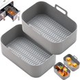 thumbnail image 1 of Accessoires de Panier pour Friteuse à Air Chaud-2 Pcs Moule Réutilisable pour Friteuse à Air Accessoire pour Friteuse à Air Plat Antiadhésif Double Compartiment pour Friteuse à Air Moule pour Friteuse à Air (2 Gris), 1 of 5