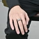 thumbnail image 3 of Anillo de acero de titanio Luen con personajes vikingos nórdicos retro, joyería de mano de plata antigua para hombre en nombre del cabello, 3 of 5