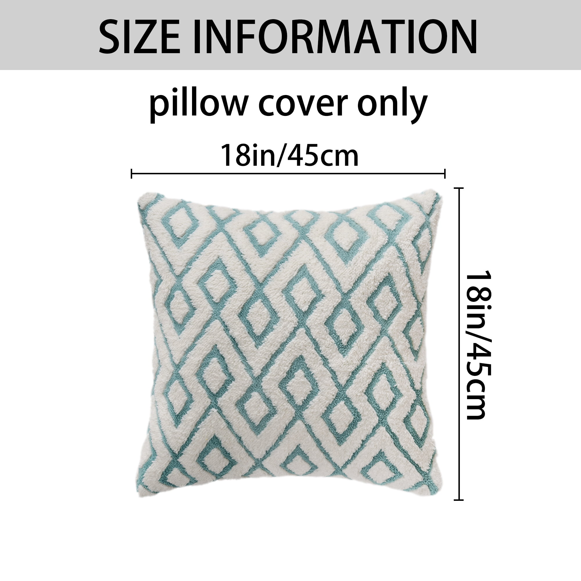 Unique Bargains Soft Snowflake Fleece Throw Pillow Cover Blue 18" x 18"