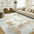 thumbnail image 1 of Modern Abstract Area Rugs for Living Room, 5x7 Non Slip Machine Washable Rug, Lightweight Low Pile Floor Carpet for Bedroom, Dining Room, Nursery, Home Office, Entryway Rugs, Gold, 1 of 10