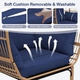 thumbnail image 6 of Oversized Wicker Egg Chair with Stand - High Weight Capacity, Washable Cushions for Indoor and Outdoor, Blue, 6 of 6