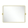 TEHOME Horizontal Farmhouse Gold Metal Framed Rounded Pivot Rectangle