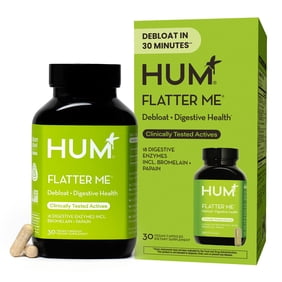 HUM Nutrition Flatter Me&reg;, Digestive Enzyme Supplement for Bloating Relief, 30 Capsules
