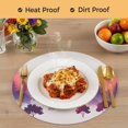 thumbnail image 4 of Purple Orange Ombre Forest Round 13 Inch Placemats Set of 8, Tree Modern Abstract Art HeatResistant Non Slip Place Mats for Dining Table, Wipeable Braided Kitchen Table Mats for Housewarming, 4 of 9