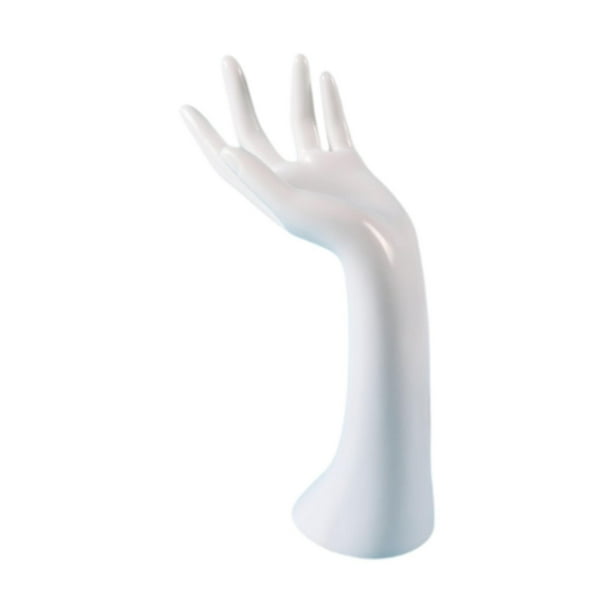 Porta anillos Modelo de mano Almacenamiento en el hogar Accesorio de fotografía Organizador de pulseras y collares Blanco