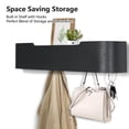 thumbnail image 7 of Coat Rack Wall Mount with Shelf 4 Hidden Hooks Modern Wooden Key Holder Entryway Organizer for Hallway Bedroom Bathroom Home Decor Storage for Hanging Coats Hats Bags Towels, 7 of 7