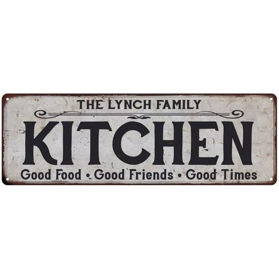 THE LYNCH FAMILY KITCHEN Gift Chic Metal Sign 6x18 206180039238