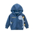 thumbnail image 3 of Sudadera con capucha de dibujos animados de dinosaurios de primavera 2024 para niños y niñas, sudadera informal simplificada con cremallera de algodón y forro polar, 3 of 4