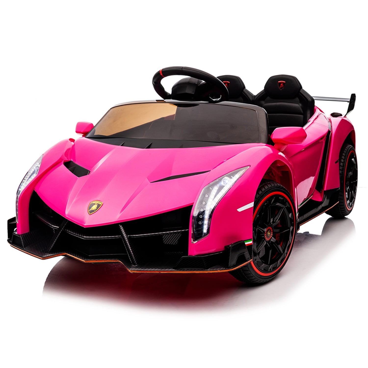 CIPACHO Licensed Lamborghini Poison Small Dual Drive 12V Powered Ride Ons Sports Car with 2.4G Remote Control, Pink CIPACHO Licensed Lamborghini Poison Small Dual Drive 12V Powered Ride Ons Sports Car with 2.4G Remote Control, Pink