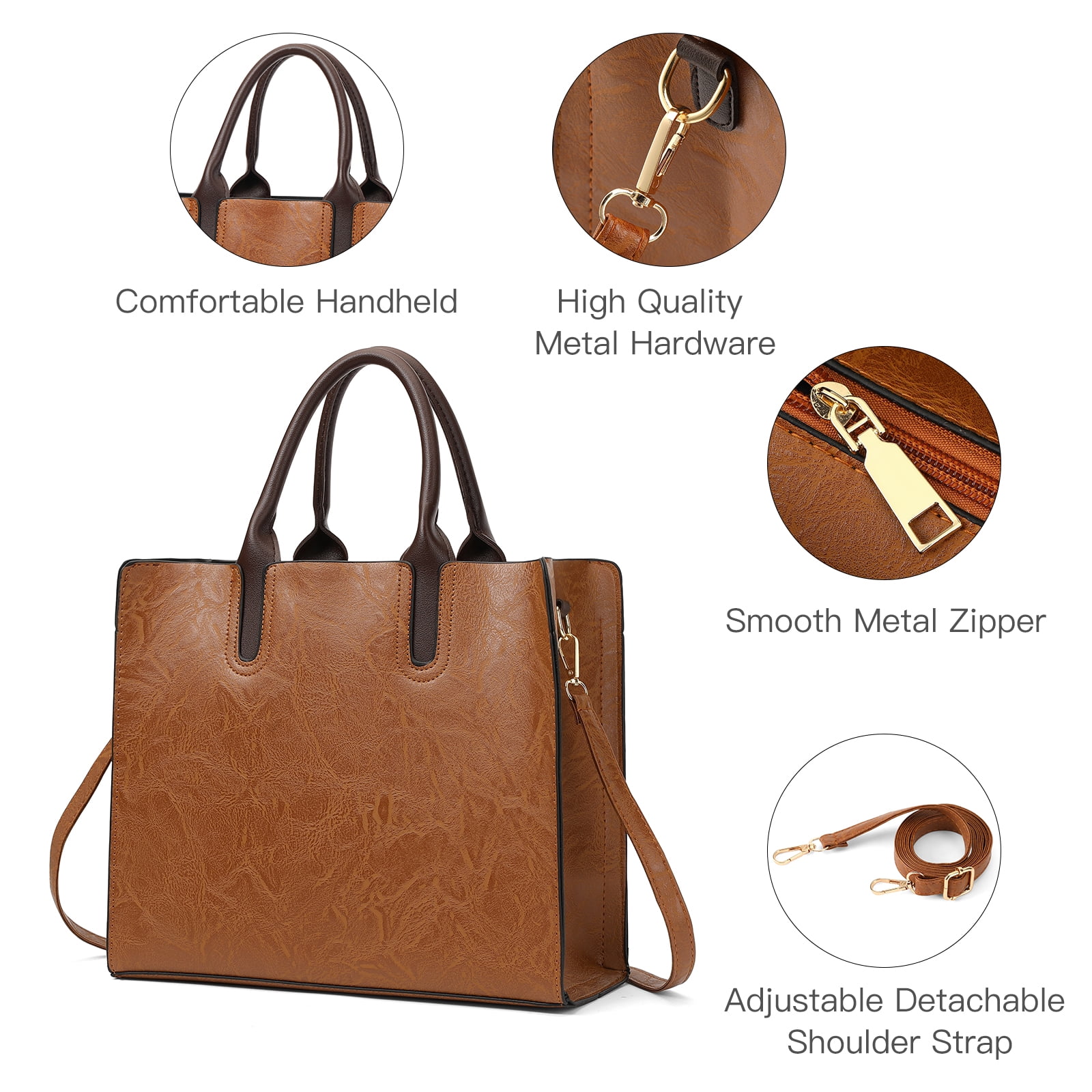 Sendefn Purse for Women Leather Tote Bag Purse and Handbags, Satchel Shoulder Crossbody Top Handle Bags