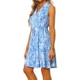thumbnail image 4 of MODA NOVA Juniors Paisley Pattern Sleeveless Shirtdress with Drawstring Waist, 4 of 6