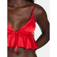thumbnail image 3 of Just Sexy Lingerie Women’s Satin Cropped Cami and Shorts Set, 2-Piece, Sizes S-XL, 3 of 4