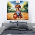 thumbnail image 3 of Happy Father's Day Dachshund Playing Basketball with Best Dad Jersey Tapestry Wiener Dog Lover Gifts Idea Wall Hanging Backdrop Home Decor - 13006, 3 of 5