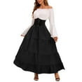 thumbnail image 6 of QQAMB Dresses for Women Renaissance Medieval Off The Shoulder Bell Sleeve Dresses with Corset Fairy Halloween Dresses Black M, 6 of 6