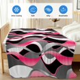 thumbnail image 4 of Pink Stripe Cooling Blanket,Lightweight Breathable Summer Throw Blanket with Double Sided Cold Effect,Gradient Grey Moire Geometric Modern Abstract Picnic Blankets Bed Sheet for Hot Sleepers 60"x80", 4 of 8