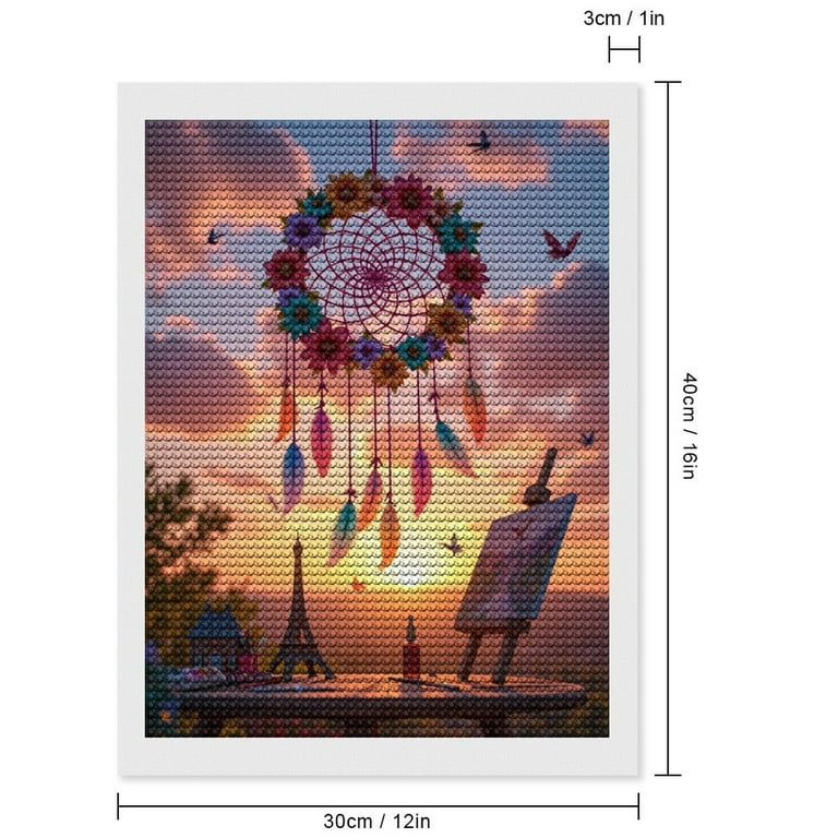 Diamond Art Kit for Adults, Dreamcatcher Sunset Art Table Diamond