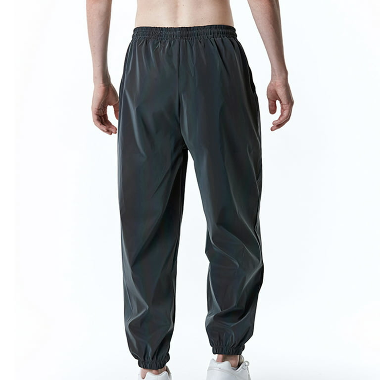 Men Reflective Pants Night Running Jogger Sweatpants Hip Hop Trousers