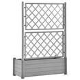 thumbnail image 6 of vidaXL 1 Piece Gray PP Garden Raised Bed with Trellis and Drainage Holes 39.4x16.9x55.9 Inches, 6 of 14
