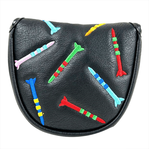 Magnetic Golf Putter Cover PU Mallet Putter Cover Magnetic Closure Golf Head Cover Portable Golf Putter Cover Black