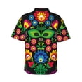 thumbnail image 3 of Bixox Men's Hawaiian Shirts Men's Traditional Floral Polish Print Short-Sleeve Shirt-Large, 3 of 8