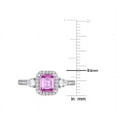 thumbnail image 3 of Bague de Fiançailles en Or Blanc 14 K avec Saphirs Roses et Saphirs Blancs de 9/10 Carat (ctw) et Diamants, 3 of 5
