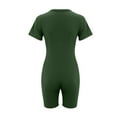thumbnail image 5 of Outfmvch Bodysuits For Women Jumpsuit Women'S Short Sleeve Jumpsuit Bodysuit Bodycon Shorts Solid Color Stretchy Onesie Romper Jumpsuits For Women Dressy Green S, 5 of 6
