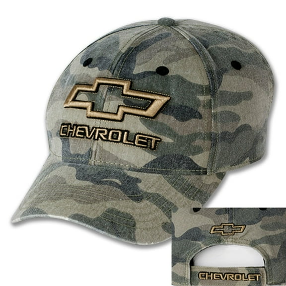 Chevrolet Gold Bowtie Outline Camouflage Adult Hat