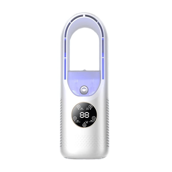 USB Desktop Bladeless Fan with Humidifier Misting Fan Quiet Cooling System Adjustable Wind Speed Compactly For Computer