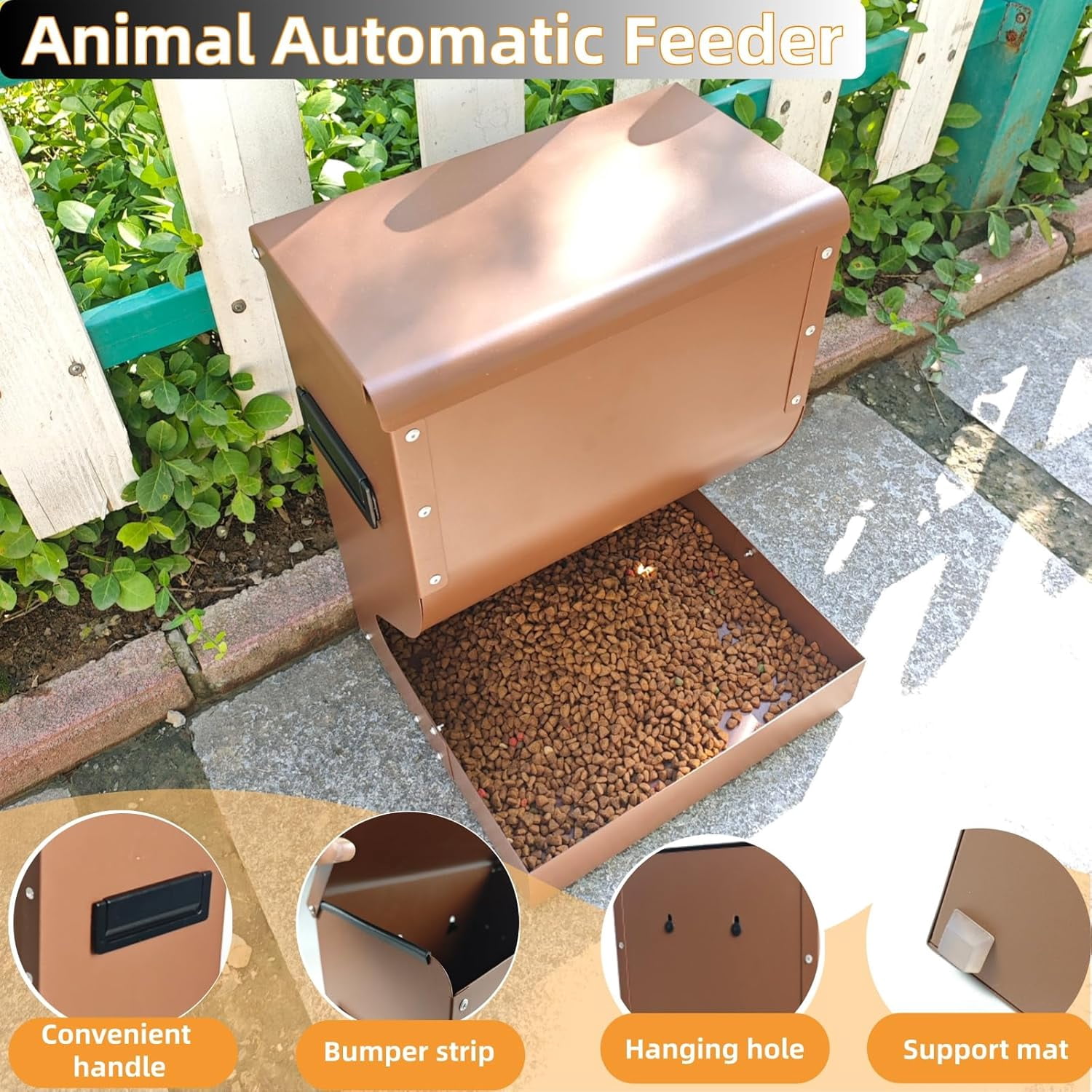 Automatic Dog Feeder Large Breed, 15lb Indoor/Outdoor Gravity Feeder for Dogs