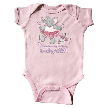 

Inktastic I Love Dancing With My Babysitter Gift Baby Boy or Baby Girl Bodysuit