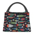 thumbnail image 2 of Vsdgher Hand Drawn Colorful Fishes Print Insulated Reusable Bags with Sturdy Zipper and Handles, Foldable Totes for Hot or Cold Food Bring or Delivery, 2 of 8