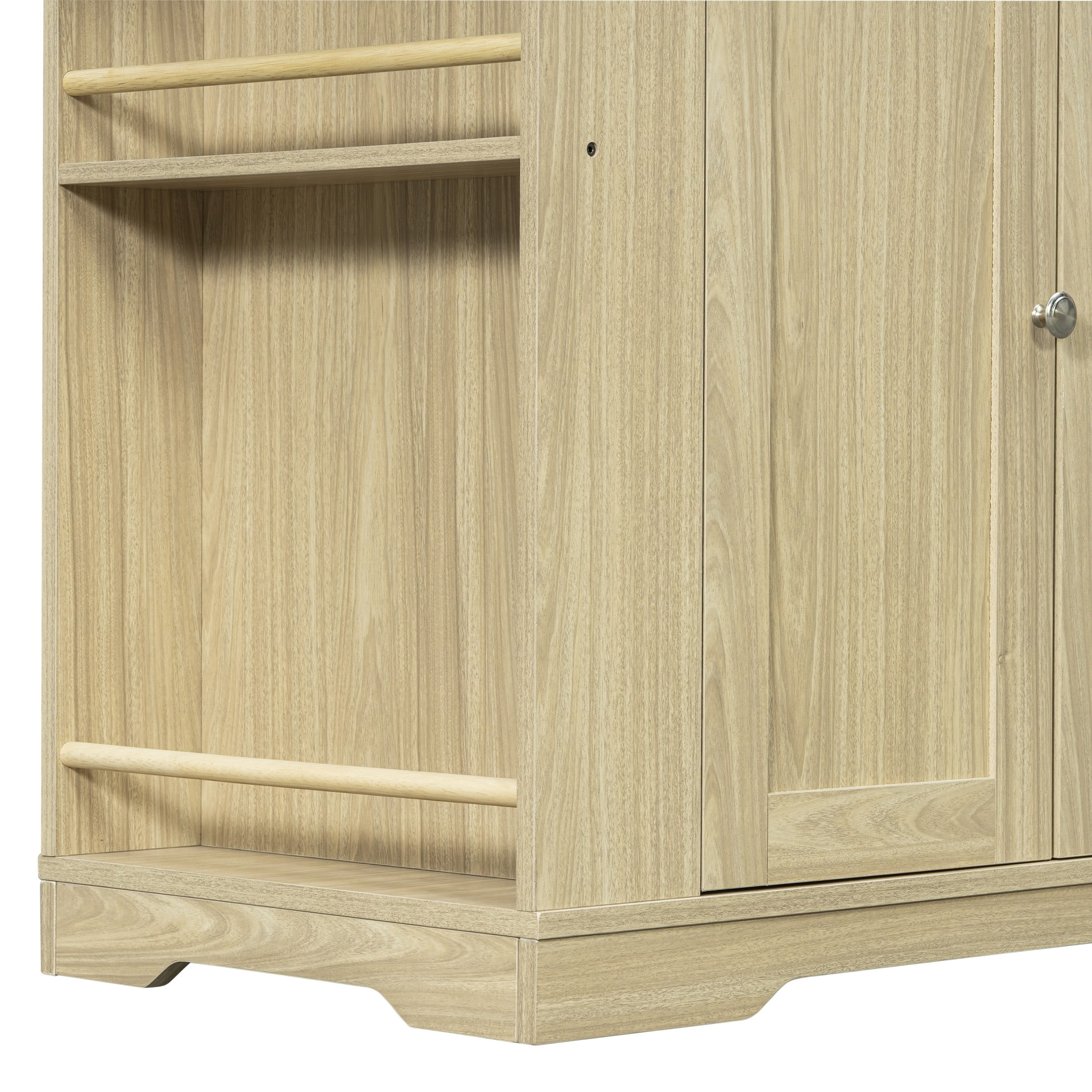 Christopher Knight Home 63" Mobile Kitchen Island Cart, Marble-Look Top, Multi‑Drawer Cabinet, Natural