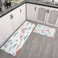 thumbnail image 2 of White Boho Bohemia Rainbow Clouds Sun Pattern Kitchen Rugs Sets Of 2,Anti Fatigue Kitchen Mat Rugs Non Slip Washable,Decorative Kitchen Floor Mats for Kitchen,Sink,Laundry,17"x30"+17"x47", 2 of 7