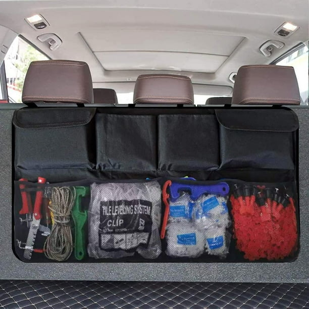 Organiseur de coffre de voiture, organisateur suspendu à l'arrière avec 8  grands sacs de rangement - Organisateur de coffre pour SUV, camion, van  sans votre 