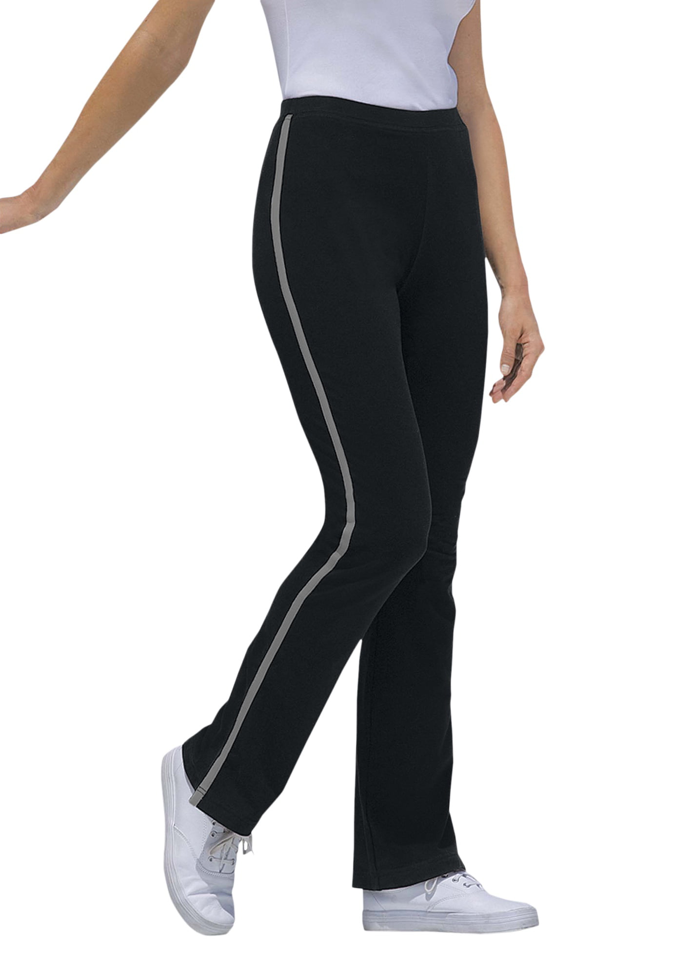 Woman Within Women S Plus Size Tall Stretch Cotton Side Stripe Bootcut Yoga Pant Pant