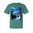 thumbnail image 1 of Wild Bobby, Winter Dire Snow Wolf, Animal Lover, Garment-Dyed Washed Look Short Sleeve T-Shirt, Emerald, 3XL, 1 of 3