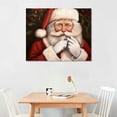 thumbnail image 2 of Nawypu  Secret Santa Canvas Wall Art Print, Patricia Pinto Holiday Painting, Santa Claus Christmas Home Décor Artwork,, 2 of 4