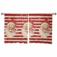 thumbnail image 3 of Red Santa Christmas Sheer Curtains 54 Inches Length 2 Panels Set, Window Sheer Curtains for Living Room/Bedroom, Xmas Snowflake Red Striped Light Filtering Rod Pocket Curtain 52'' x 54'' x 2, 3 of 7