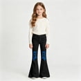 thumbnail image 2 of Tfken Child Soft Comfy Pants School Daily Wear Girls Denim Flare Pants With Pockets Fashion Adjustable Tie Kids Classic Clothes Size 15-16 Years Black, 2 of 4
