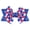 Dark Blue, variant on Girls Hair Bow Clip with Glitter Blue Base and Striped Loops 4th of July Blue