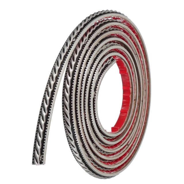 Uxcell 9.8Ft x 0.59" Moldura Autoadhesiva para Paredes, Moldura de Espejo Flexible, Tira de Paneles de Pared para Bricolaje, Base de Piso, Plata