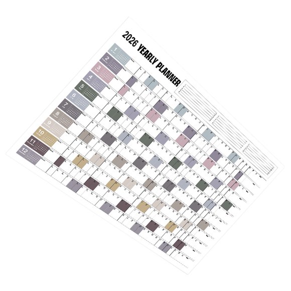 Raindrops Oversized 2026 Wall Calendar Big Print Paper Planner for Family Home and Office Use