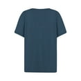 thumbnail image 4 of Sweet Home Farm V Neck T Shirts for Women Summer Tops Vacation Trendy Boho Short Sleeve Casual Loose Comfy Tunic Clothes Short Sleeve Shirts for Women Blue, 4 of 5